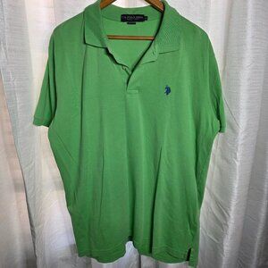 U.S. Polo Assn Men's Green Short Sleeve Pique Golf Shirt Size XL